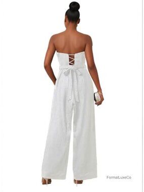 Sleeveless Wide Leg Jumpsuit Pleated Long Pants Romper with Pockets
